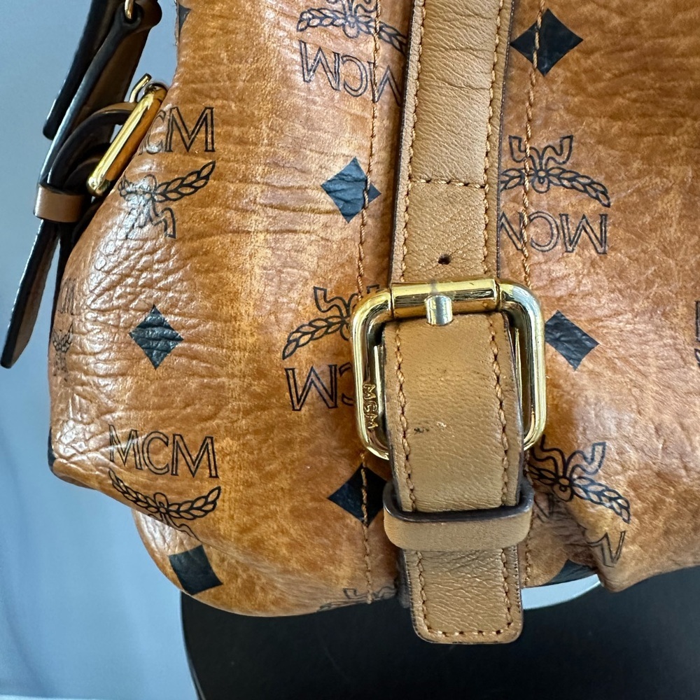 MCM Visetos Cognac Doctor / Boston HandBag - Authentic - Picture 3 of 14